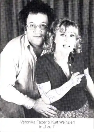 Ak Schauspielerin Veronika Faber und Kurt Weinzierl, Portrait, Autogramm, 1 zu 1