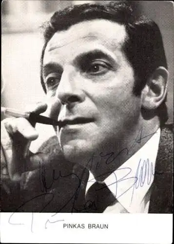 Ak Schauspieler Pinkas Braun, Zigarette, Portrait, Autogramm