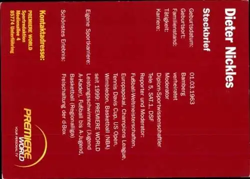 Ak Schauspieler Dieter Nickles, Portrait, Autogramm