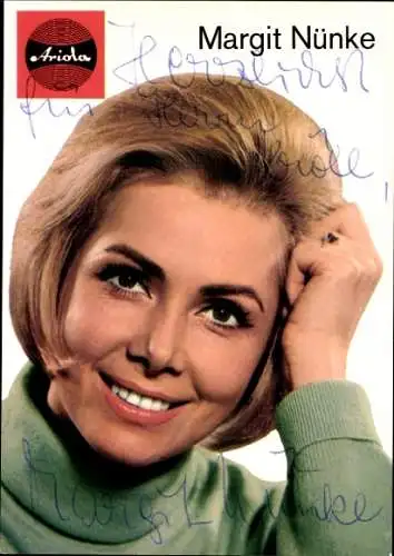 Ak Schauspielerin und Sängerin Margit Nünke, Portrait, Autogramm