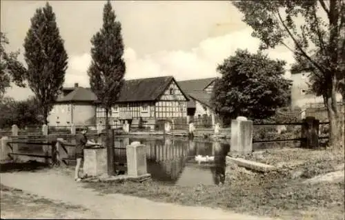 Ak Kamsdorf in Thüringen, Am Dorfteich