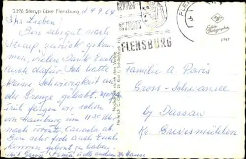 Ak Sterup in Angeln, Kirche, Siedlung, Wappen