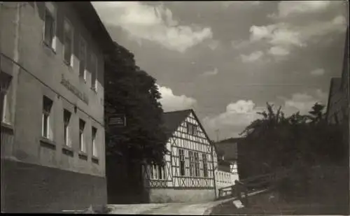 Foto Langendembach Langenorla in Thüringen, Teilansicht, Fachwerkhaus