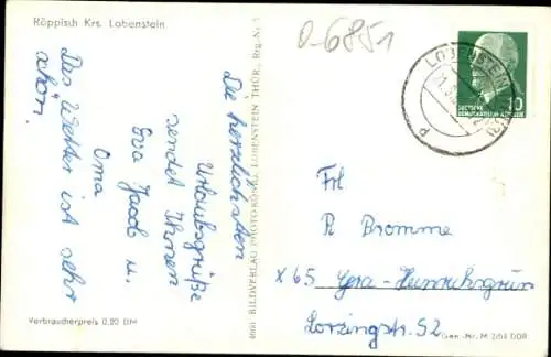 Ak Röppisch in Thüringen, Gasthof , Totale