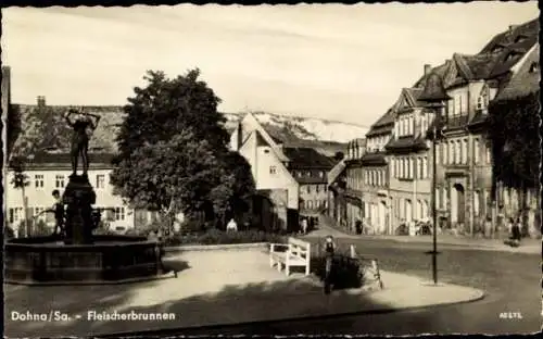 Ak Dohna in Sachsen, Fleischerbrunnen