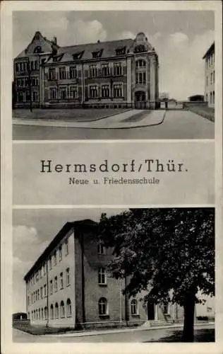 Ak Hermsdorf in Thüringen, Neue und Friedensschule