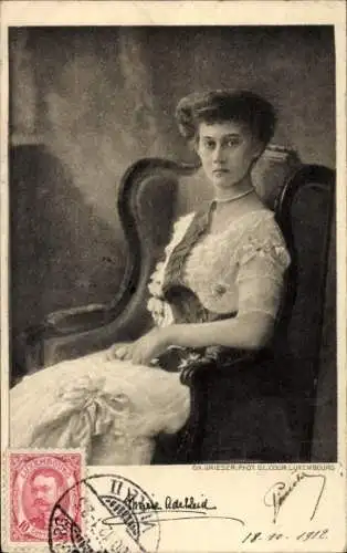 Ak Großherzogin Maria-Adelheid, Portrait