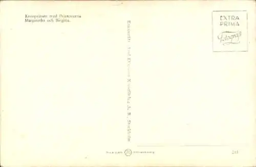 Ak Kronprinz mit den Prinzessinnen Margaretha und Birgitta, Blumen, Spielzeugauto
