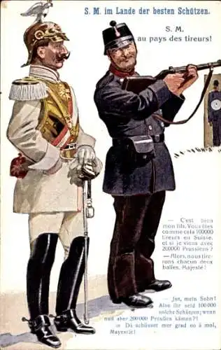 Ak Lande der Schützen, Kaiser Wilhelm II. von Preußen, bayrischer Soldat