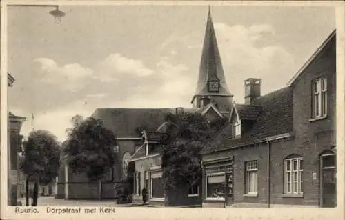 Ak Ruurlo Gelderland, Dorpstraat, Kirche