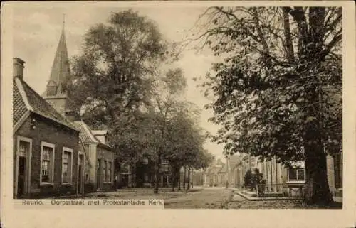 Ak Ruurlo Gelderland, Dorpstraat, Protestantische Kirche