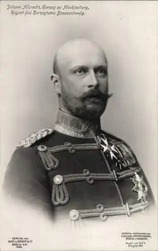 Ak Johann Albrecht zu Mecklenburg-Schwerin, Regent des Herzogtums Braunschweig