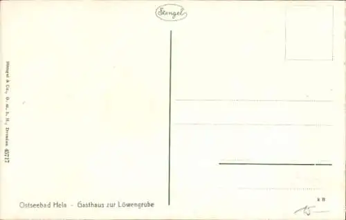 Ak Hel Hela Gdańsk Danzig, Gasthaus zur Löwengrube