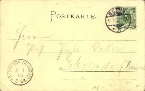 Litho Seebergen (bei Gotha) Drei Gleichen, Restaurant Düppel