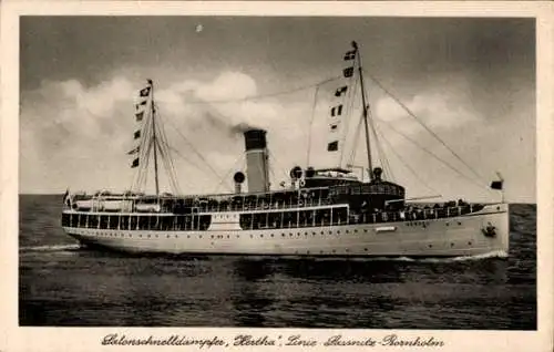 Ak Salonschnelldampfer Hertha der Stettiner Dampfschiffs-Gesellschaft J.F. Braeunlich