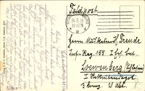 Ak Berlin Charlottenburg Westend, Schützengraben, Königin Elisabeth Garde Grenadier Regiment