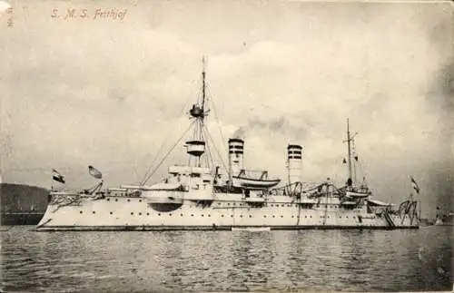Ak Deutsches Kriegsschiff SMS Frithjof, Küstenpanzerschiff, Kaiserliche Marine