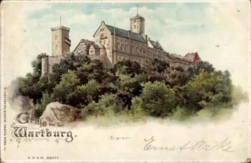 Litho Lutherstadt Eisenach in Thüringen, Wartburg