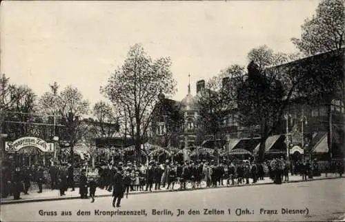 Ak Berlin Tiergarten, Kronprinzenzelt, Inh. Franz Diesner, In den Zelten 1