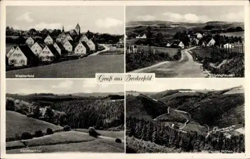 Ak Breckerfeld im Sauerland Westfalen, Westerfeld, Ebringhausen, Steinbachtal, Kalthauser Höhen