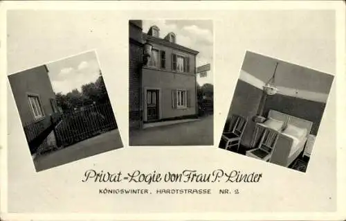 Ak Königswinter am Rhein, Privatlogie von Frau P. Linder, Hardtstraße 2