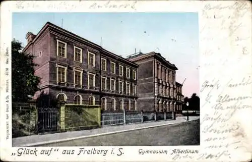 Golden Windows Leuchtfenster Ak Freiberg in Sachsen, Gymnasium Albertinum