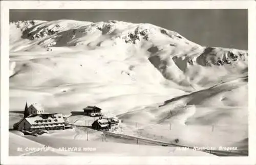 Ak St Christoph am Arlberg Tirol, Gesamtansicht, Winter