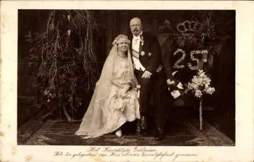 Ak Königin Wilhelmina und Prinz Hendrik, Heinrich zu Mecklenburg, 25. Hochzeitstag