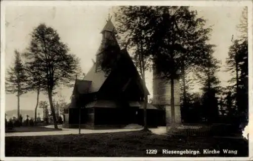 Ak Karpacz Górny Brückenberg Krummhübel Riesengebirge Schlesien, Kirche Wang