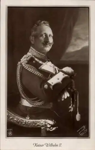 Ak Kaiser Wilhelm II., Portrait in Uniform, Säbel, NPG 4771