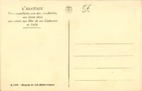 Ak Algier Algier Algerien, Moschee von Sidi Abderrahman