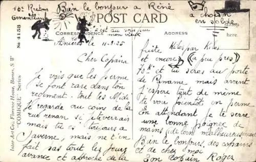 Künstler Ak McGill, Donald, Älterer Herr in Unterhose, Zylinder, Regenschirm