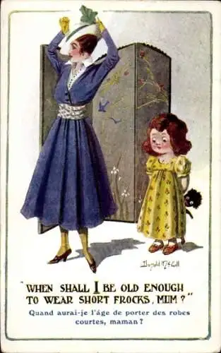 Künstler Ak McGill, Donald, When shall I be old enough to wear short frocks