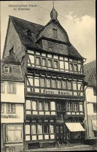 Ak Adenau in der Eifel, historisches Haus, Lorenz Schmitz, Fachwerkhaus