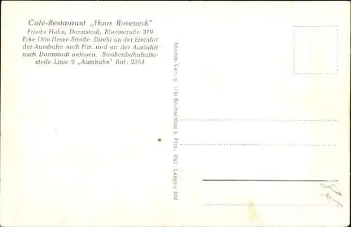 Ak Darmstadt in Hessen, Cafe Restaurant Haus Roseneck, Gastraum