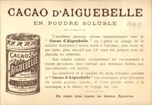 Künstler Litho Reklame, Cacao d'Aiguebelle, Peres Trappistes, Bauernhof