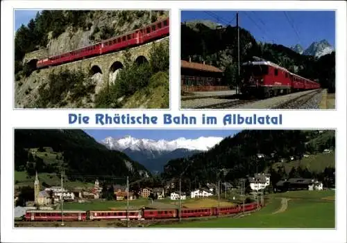 Ak Schweiz, Rhätische Bahn, Albulatal, Eisenbahn