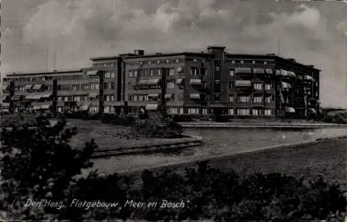 Ak Den Haag Südholland Niederlande, Mehrfamilienhaus Meer und Bosch