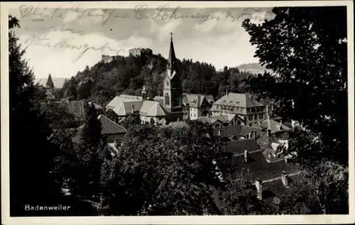 Ak Badenweiler im Schwarzwald, Teilansicht, Kirchturm