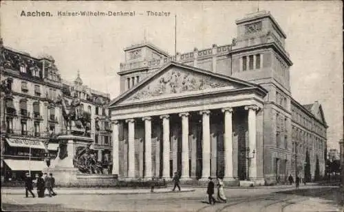 Ak Aachen, Kaiser-Wilhelm-Denkmal, Theater