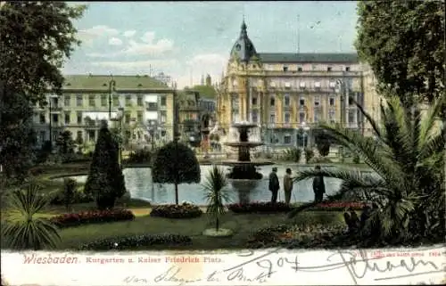 Ak Wiesbaden in Hessen, Kurgarten, Kaiser-Friedrich-Platz