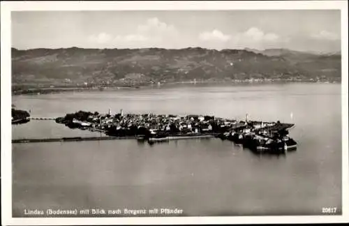 Ak Lindau im Bodensee Schwaben, mit Blick nach Bregenz mit Pfänder