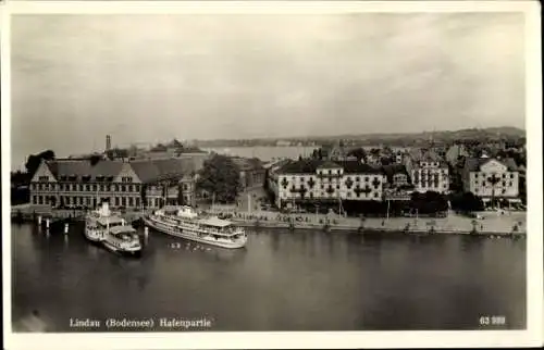 Ak Lindau im Bodensee Schwaben, Hafenpartie