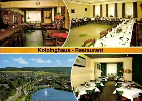 Ak Olpe im Sauerland Westfalen, Kolpinghaus-Restaurant, Speisesaal, Panorama