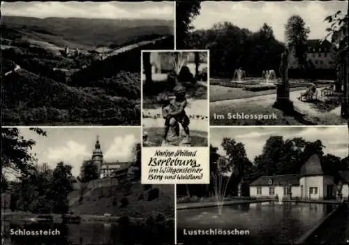 Ak Bad Berleburg in Westfalen, Schlosspark, Schlossteich, Lustschlösschen