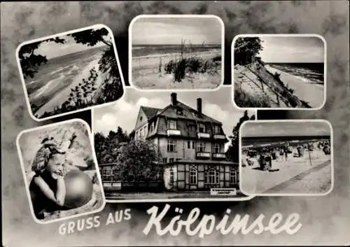 Ak Ostseebad Kölpinsee auf Usedom, Strand, Ferienheim