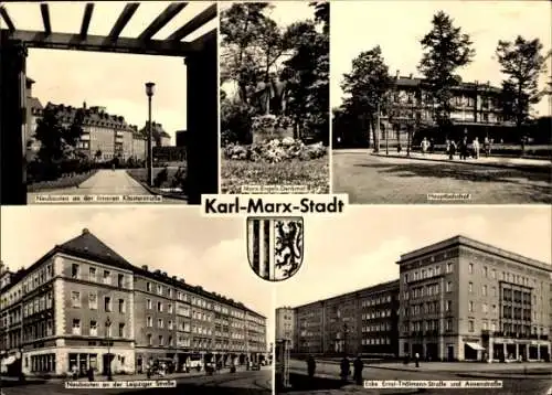 Ak Karl Marx Stadt Chemnitz, Hauptbahnhof, Neubauten Innere Klosterstraße, Ernst Thälmann Straße