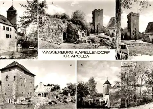 Ak Kapellendorf Weimarer Land, Wasserburg, Innenhof, Gefängnisturm, Palas, Küche