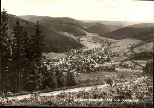 Ak Manebach Ilmenau in Thüringen, Luftkurort, Panorama, Blick vom Goethepfad