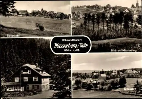 Ak Masserberg in Thüringen, Gesamtansicht, Teilansichten, Massermühle